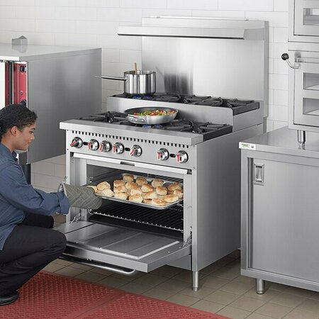 COOKING PERFORMANCE GROUP S36-SU-N Gas 6 Burner 36in Step-Up Range with 1 Standard Oven 351S36SUN